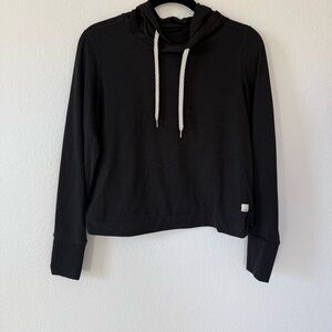 Vuori Halo Essential Hoodie in Black Heather Size Small